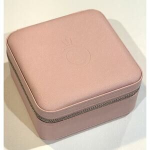 Genuine Pandora Official Pink Jewelry Box Travel Zippered Case Organizer